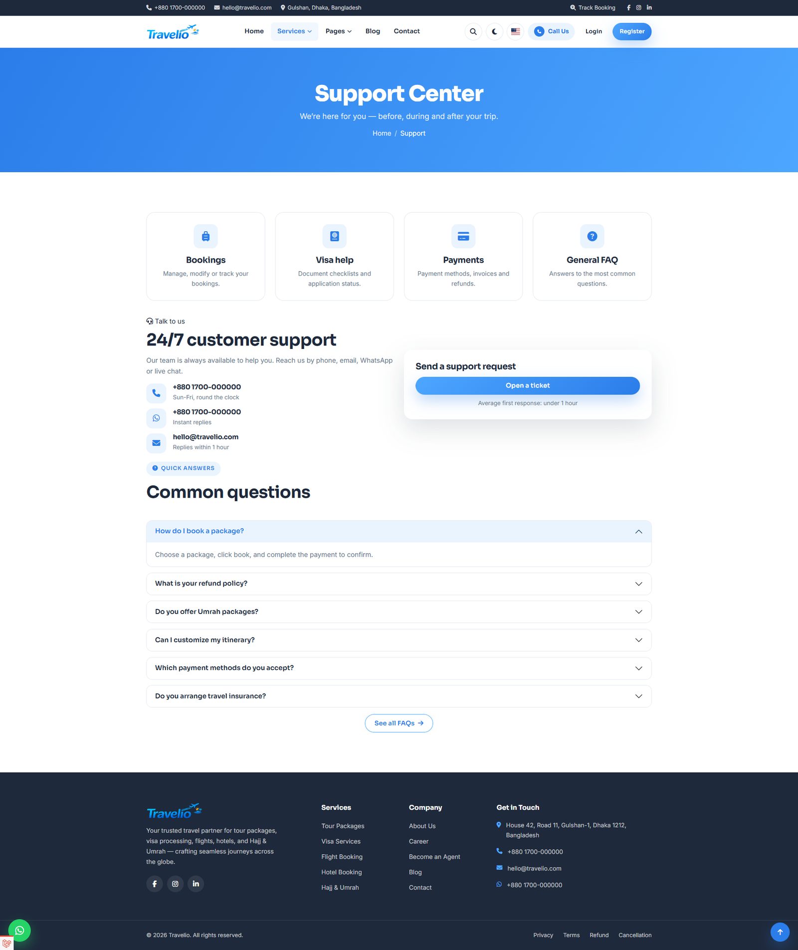 Support centre